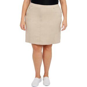 Hearts of Palm Womens Plus Stretch Pull On Skort Beige Size 16W